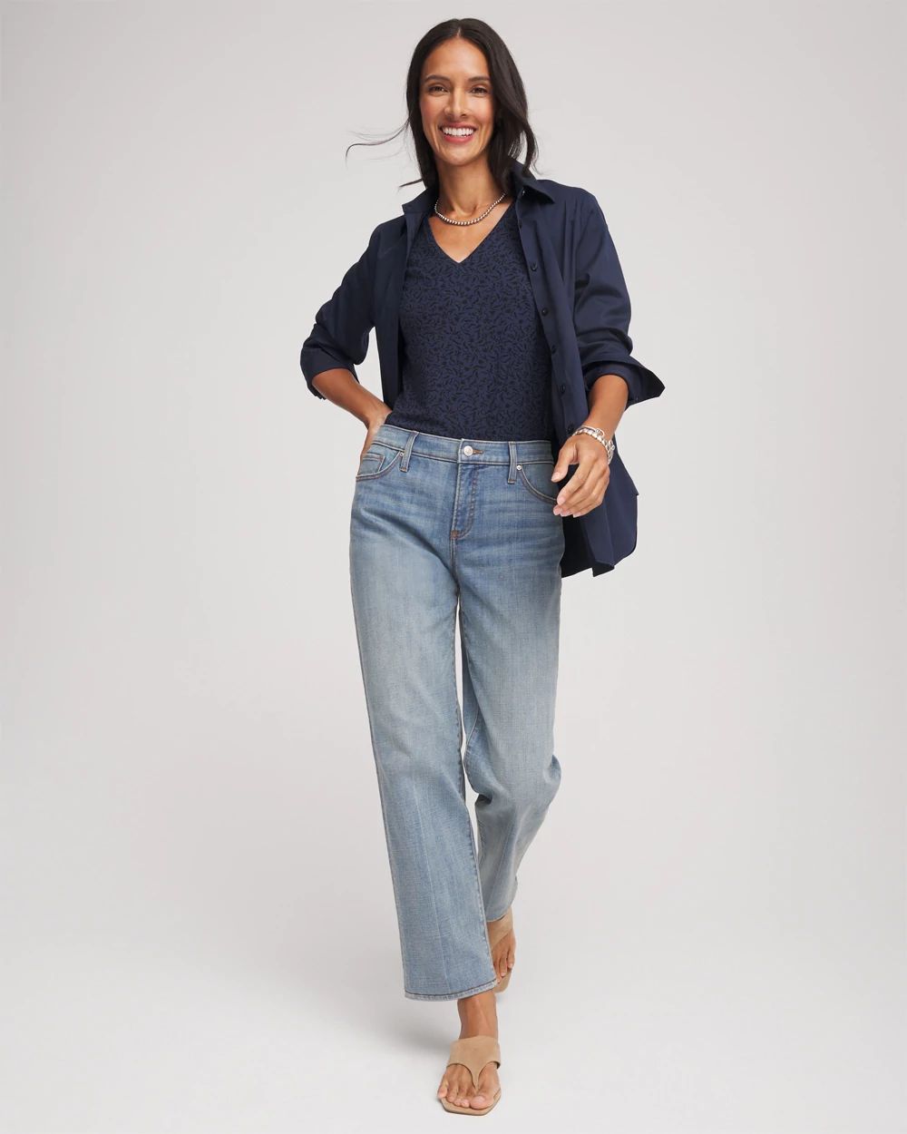 Printed Touch of Cool™ V-Neck Layering Tee | Chico's